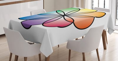 ABAKUHAUS Regenboog Tafelkleed – Levensbloem – 140x200 cm – Veelkleurig