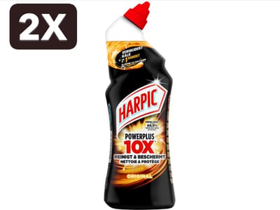 2 x Harpic Power Plus Toiletreiniger Gel Citrus 750 ml | Sterke WC-reiniger met Intense Citroengeur | Verwijdert Kalk, Vlekken & Bacteriën