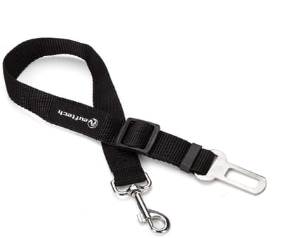 Dailygoods- Veiligheidsgordel Hond - Verstelbare Riem 30-57 cm - Imitatie Nylon - Veiligheidsgordel voor Auto - Hondengordel - Zwart