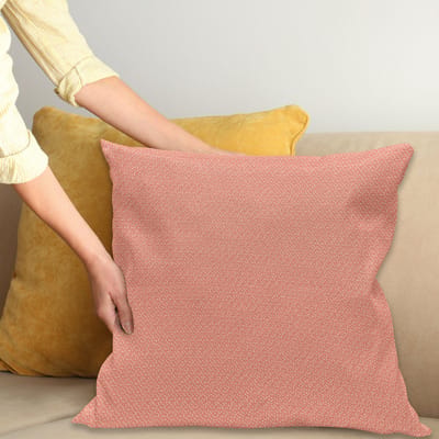 ABAKUHAUS Puntpatroon Kussenhoes – 40x40 cm, Zalm/Wit