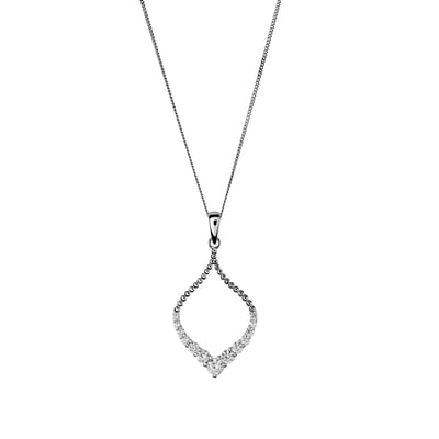 Orphelia 'Grace' Dames 925 Sterling Zilveren Set: Ketting-Pendule + Oorbellen - Zilver SET-7493