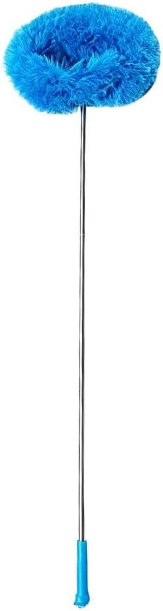 Plafondventilator Stofdoek - Lange Stoffer Verlengstok - Hoog Stof Verwijderen - Uitschuifbare Steel - 115 cm - Blauw