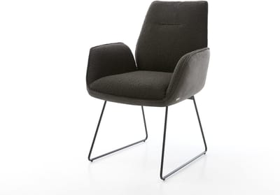 Gestoffeerde-stoel Zoa-Flex slipframe zwart materiaalmix zwart pocketveer kern