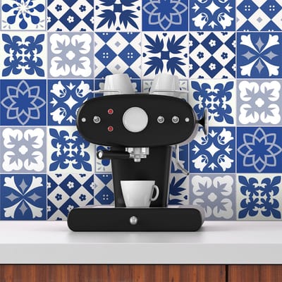 Zelfklevende tegelmuurstickers voor keuken en badkamer - 30 cementtegelstickers, Azulejos Cindia - 30 stickers, 20x20cm