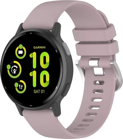Strap-it Siliconen classic bandje geschikt voor Garmin Vivoactive 6 / 5 / 3 / Vivomove / 3 / HR / Style / Luxe / Sport / Trend / Forerunner 645 / 570 / 245 / 170 / 165 / 70 / 55 / Venu / SQ / SQ2 / 2 Plus / Approach S12 / S40 / S42 / S44 - Violet
