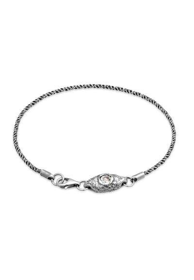 Haze & Glory - Armband - Topas Edelstein Kordelkette 925 Sterling Silber - Heren
