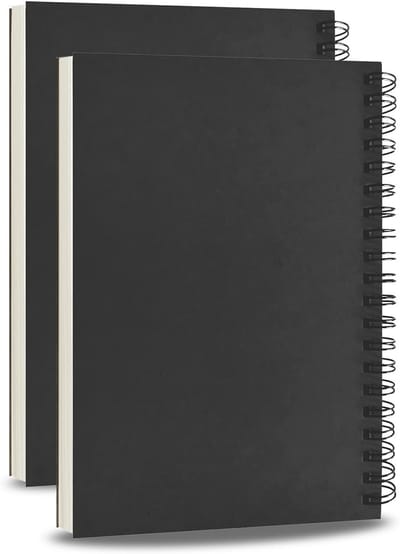 Notitieboek A4 met spiraalbinding - 2 stuks, 76 pagina's, kraftpapier, ideaal voor school en kantoor
