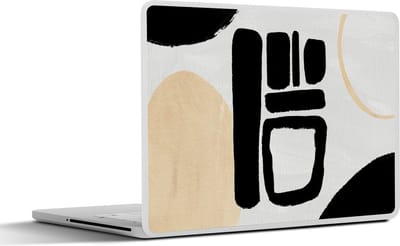 Laptop sticker - 14 inch - Cirkel - Zwart - Abstract - 32x5x23x5cm - Laptopstickers - Laptop skin - Cover