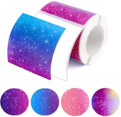 Dailygoods - 50 x 50 mm ronde thermische etiketten, 140 stuks kleurrijke thermische etiketten, bedrukbaar, labelprinter, ronde etiketten, jampotten voor M110/M120/M220/M221 labelprinter