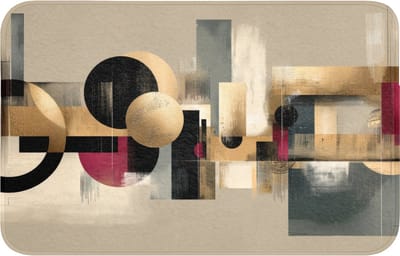 Badmat 80x50 cm - Antislip - Abstract - Vormen - Beige - Texturen - Badmatten voor badkamer - Badkamermat - Douchemat - Badkamer mat