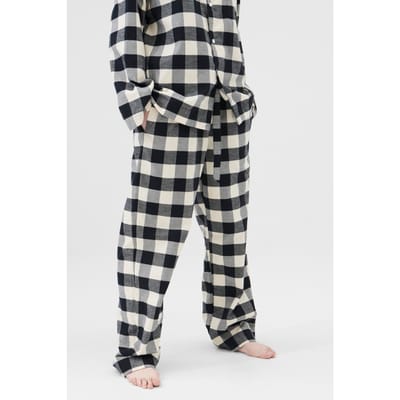 Tekla Unisex Flannel, Pyjamas Pants Black Gingham Maat: XXS | Nachtmode Outlet | Unisex | Zwart