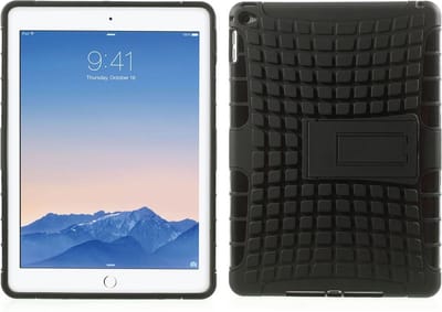 Peachy Shockproof geschikt voor iPad Air 2 Hoes - Zeer robuuste TPU hardcase zwart
