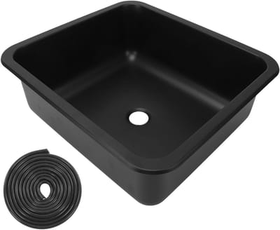 Roestvrijstalen spoelbak - Aanrecht wasbak - Keukenwerk - Krasbestendig materiaal - 40 x 36 cm - Zwart