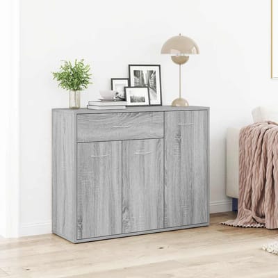 vidaXL - Dressoir - 88x30x70 - cm - bewerkt - hout - grijs - sonoma - eikenkleurig