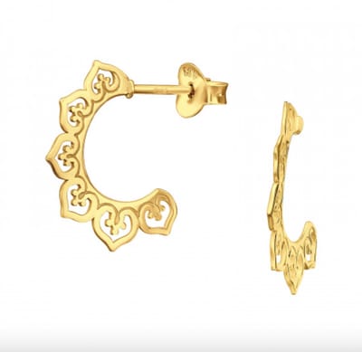 WeLoveSilver oorstekers - 925 zilver - gold plated - hartjes design