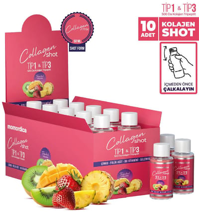 Momordica Collageen Shot Drank 10x 50ml – Type 1 & 3 – Met Zink, Selenium & Vitamine B6