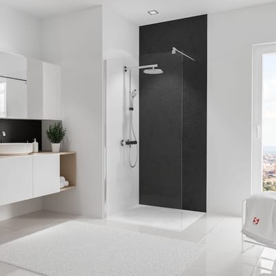 Schulte achterwand - Decor - steen antraciet - 100x255 - zelf inkortbaar - wanddecoratie - muurdecoratie - badkamer wandpanelen - muurbekleding
