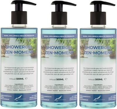 Douchegel Zen Moment 500 ml - set van 3 stuks - met gratis pomp - Showergel