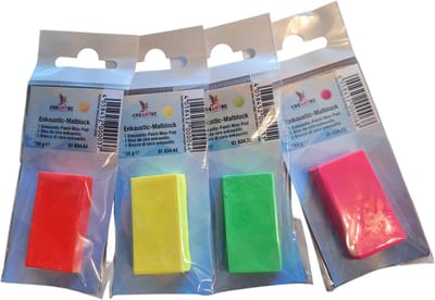 Art - idee set 4 neonblokken voor Encaustic