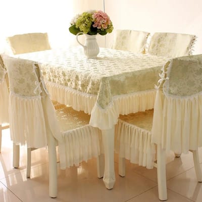 High-end kanten rand vierkant tafelkleed huishoudelijk eettafelkussen stoelkussen rugleuninghoes minimalistisch modern stofhoes chair 1 cover 1 back