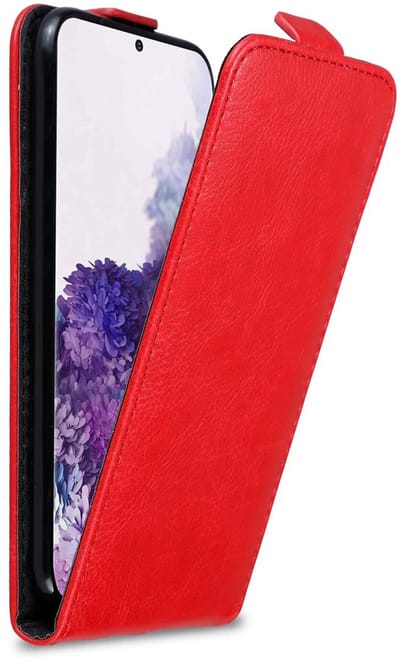 Cadorabo Hoesje geschikt voor Samsung Galaxy S20 in APPEL ROOD - Beschermhoes in flip design Case Cover met magnetische sluiting