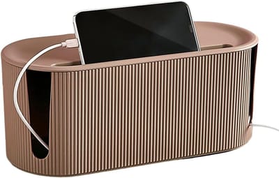 Kabelbeheerbox - Bureau-snoerorganizer met gegroefde afdekking - Kunststof snoerverbergbox - Grote kabelboxorganizer - Stopcontactbeheer voor kabelopslag van tv/computer/router/gameconsole