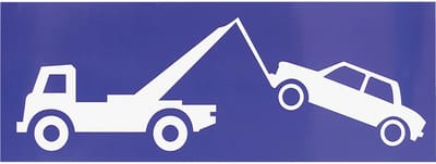 Wegsleepsymbool veboden parkeren - Zelfklevende folie 5.50 cm x 15 cm