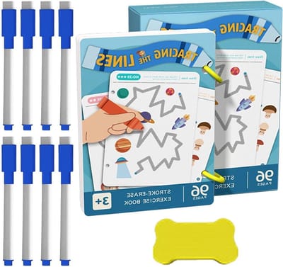 Letter Oefenboek - Schrijfoefeningen Set - Vroeg Leren - Uitwisbaar Kenmerk - 96 Pagina's - Meerkleurig