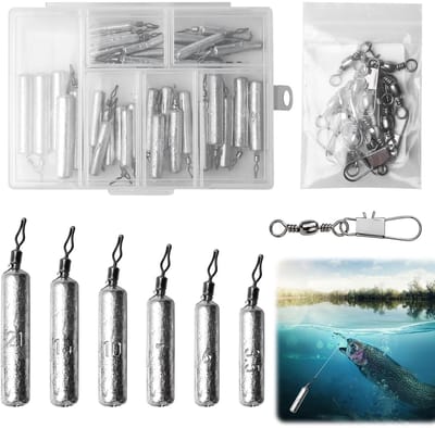 Dailygoods- Visgewichten 35 Stuks - Drop Shot - Hengel Wervels - Zinker - Visaccessoires - Duurzaam Materiaal - Vislood