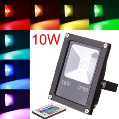 LED Bouwlamp / Schijnwerper RGB Gekleurde Verlichting - 10 Watt - Met Afstandsbediening - Buitenverlichting