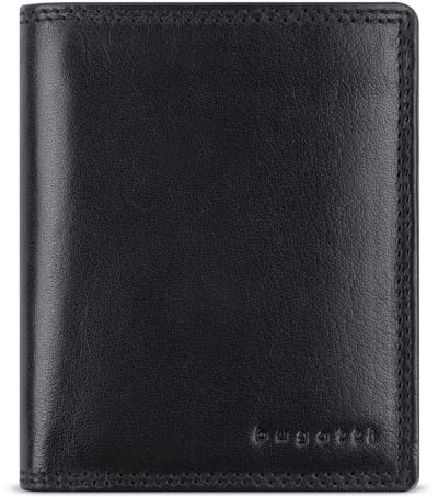 bugatti Leren portemonnee Savona Upright Wallet With Flap 8CC Black zwart