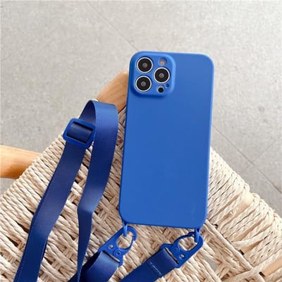 Crossbody ketting riem lanyard koord zachte siliconen telefoonhoes voor iPhone 15 13 12 11 14 Pro Max X XR XS Max 7 8 Plus achterkant For iPhone 12Pro Max