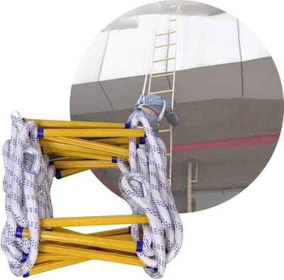 Brandtrap ladder - Noodladder Vluchtladder - Veilig Ontsnappen - Sterke Hars Staven - 15 Meter - Zwart