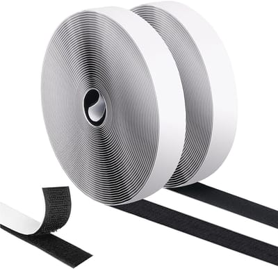 Dailygoods - 8m x 2cm Klittenband Bevestigingstape in Elkaar Grijpende, Extra Sterk Dubbelzijdige Lusbanden Haakband, Verwijderbaar Nylon Zelfklevende Klittenbandsluiting Tape voor Thuis Kantoor
