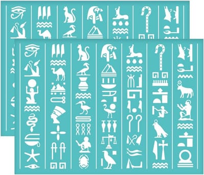 Store_7 - Zelfklevende Zeefdruk Stencil - Egyptische Hiërogliefen