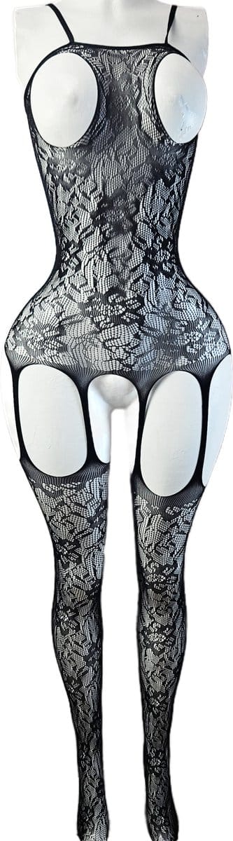 BamBella ® - Panty pak -Onesize - body suit - Dames - Onesize - Erotische jumpsuit van kant lingerie zwart