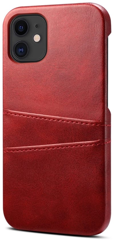 geschikt voor iPhone 13 Pro Max Pashouder Hoesje Leer - Telefoonhoesje van kunstleer met vakjes voor pasjes geschikt voor iPhone 13 Pro Max - Mobiq Leather Snap On Wallet hoesje geschikt voor iPhone 13 Pro Max rood