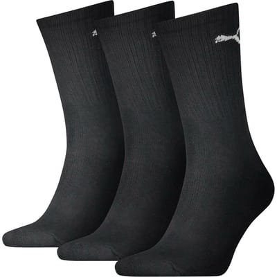 Puma Unisex Sportsokken voor volwassenen (set van 3 stuks) (Zwart)