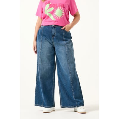 Yours Blauwe Palazzo Jeans Met Naad Aan De Voorkant En Wijde Pijpen Size 46