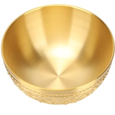 Bol Décoratif en Laiton Rétro Exquis Unique Design Sculpté Bol en Laiton pour Table Décoration Maison L