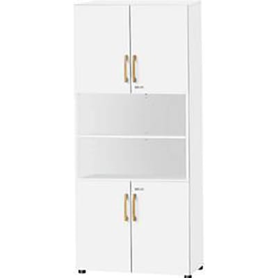 Schäfer Shop Select Start Off Combinatiekast hout, 6 OH, afsluitbaar, B 800 x D 420 x H 2240 mm, hout, wit
