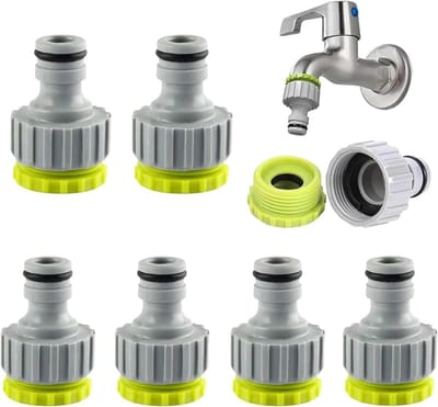 6-delige Tuinslang Aansluitset, 1/2 inch en 3/4 inch Plastic Connectoren voor Tuinirrigatie, Geschikt voor Kranen en Tuinslangen