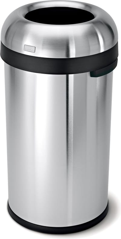 Simplehuman Open afvalbak - 60 liter - Ronde - zwaar geborsteld roestvrij staal