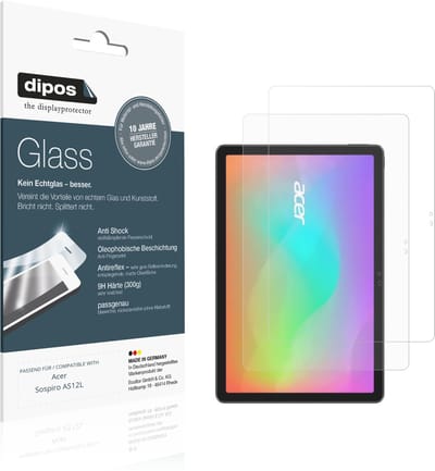 dipos – 2x Matte Pantserfolie geschikt voor Acer Sospiro AS12L | 9H Screenprotector
