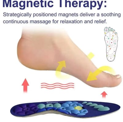 L Magnetische Therapie Sport Inlegzolen Voeten Massage Gewichtsverlies Afslanken Acupressuur Detox Behandeling Binnenzool Anti-vermoeidheid Schokabsorberende Orthopedische Ondersteuning Voetpijn- Betere Bloedcirculatie Algeheel Welzijn Ademend