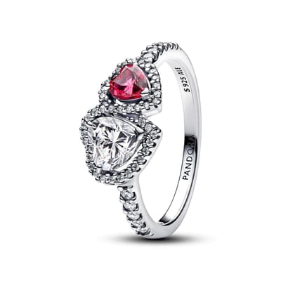 Pandora 193662C01-54 - Halo Hearts - Silver - Ring-54 is maat 17.25