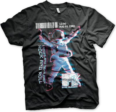 MTV Heren Tshirt -M- Moon Man Zwart