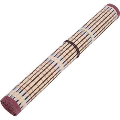 Trousse à roulettes en bambou pour pinceaux de peinture, étui pour stylo de calligraphie, paquet de rideaux, fournitures d'art beige