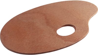 Palet hout ovaal schilderspalet 21x30cm schilderen olieverf.