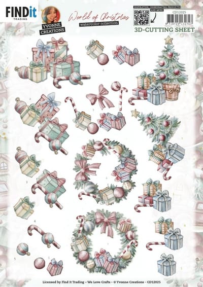 3D knipvel- Yvonne Creations - World of Christmas - Christmas Presents 1 stuks